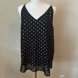 LOFT Black and Gold Metallic Tank Medium NWT